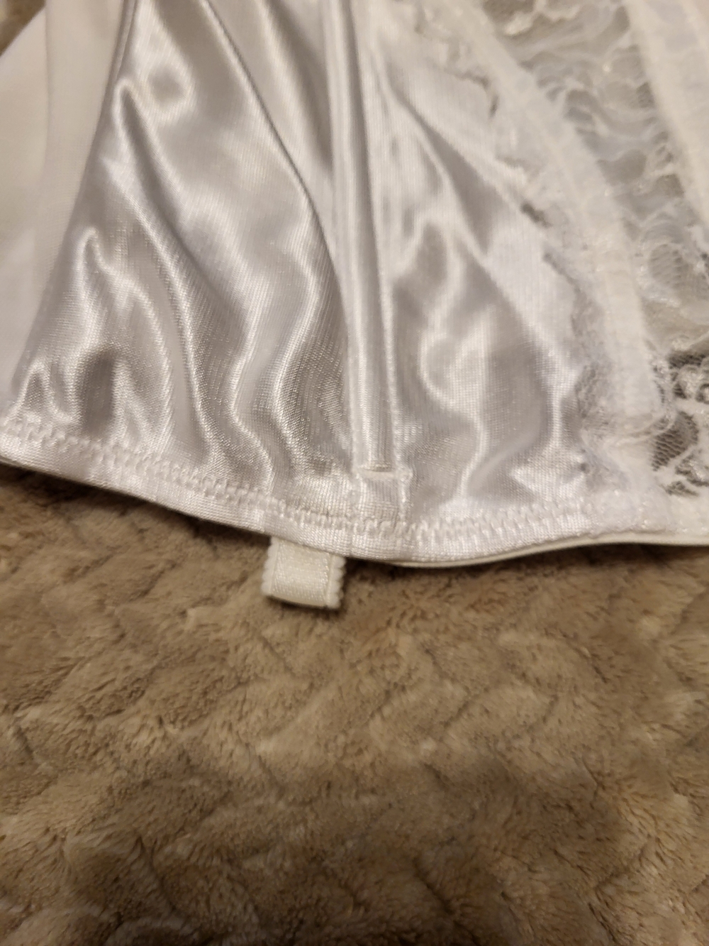 WHITE Lace Bustier with Front Zipper - Women's Intimates - Picture 2 of 6